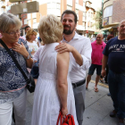 El secretario regional del PSOE de Castilla y León, Luis Tudanca, a su llegada a la reunión con militantes del partido en Ponferrada.-ICAL