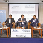 El director de El Mundo de Castilla y León, Pablo R. Lago, Antonio Bengoa, de Telefónica, el consejero Juan Carlos Suárez-Quiñones, el alcalde Óscar Puente y Adrián García Nevado, de Telefónica.-J.M.LOSTAU