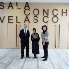 La actriz Concha Velasco visita el Laboratorio de las Artes (Lava) que lleva su nombre, acompañada por el alcalde de Valladolid, Javier León de la Riva, y la concejala de Cultura, Mercedes Cantalapiedra-Ical