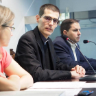 Miembros de Cáritas Diocesana de Valladolid durante la presentación de la memoria de 2018.-ICAL