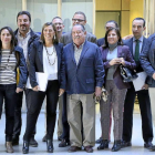 La consejera y la viceconsejera de Agricultura, ayer, con los responsables de los consejos reguladores del vino. I-Ical