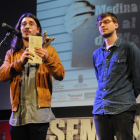 Carlos Villafaina junto al protagonista de la cinta, David López. El Roel de Oro le permite entrar directamente en la preselección de los Premios Goya.-S.C.