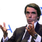 José María Aznar, este martes en la Universidad Francisco de Vitoria, en Pozuelo de Alarcón.-EFE
