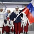El equipo ruso, en el desfile inaugural de los Juegos de invierno de Sochi 2014.-AP / MARK HUMPHREY