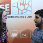 La segoviana, Andrea Carrascal y el zamorano, Sergio Bragado, se presentan a la secretaria regional de JSE.-ICAL