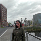 María Álvarez en la Universidad de Wageningen donde cursa estudios este año.-E.M.