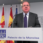 Herrera, en un momento de su comparecencia  tras la reunión con Pedro Sánchez en L a Moncloa.-ICAL