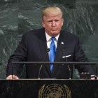 El presidente de EEUU, Donald Trump, se dirige a la Asamblea General de la ONU.-AFP / DREW ANGERER