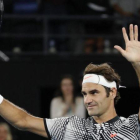 Federer celebra su victoria ante Mischa Zverev.-EFE / MADE NAGI