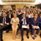 Juan Vicente Herrera, Rosa Valdeón, y Antonio Sáez en la presentación.-ICAL
