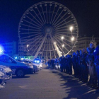 Un centenar de policías en el acto de protesta de hoy en la ciudad de Marsella.-AFP / BORIS HORVAT