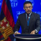 Josep Maria Bartomeu, el pasado domingo durante la asamblea de compromisarios.-JORDI COTRINA