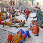 Una recreación histórica de un cambio de guardia y escape de la prisión de la Mota, en la edición pasada.-J.M. LOSTAU