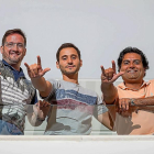 Los tres Rockcampers, Rubén Calvo, Alfredo Mayo y Héctor Miguel Paramio, en vísperas de dar el pregón.-PABLO REQUEJO