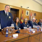 Javier Carranza (I), nuevo presidente de la Audiencia Provincial de Valladolid, durante la toma de posesión del cargo.-ICAL