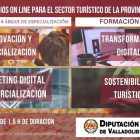 Cartel informativo sobre los seminarios para el sector turístico de la Diputación de Valladolid.- E. M.