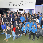 Foto de familia de miembros de la Asociación de Motoclubes de Valladolid, ayer en ‘Estacion Gourmet’.-J. M. LOSTAU