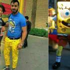 El portero de la selección de fútbol iraní, Sosha Makani, ha sido sancionado por vestir a lo Bob Esponja.-