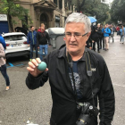 Una pelota de goma empleada por la Policía Nacional en el cruce entre Sardenya y Diputació.-EL PERIÓDICO