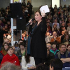La alcaldesa de Barcelona, Ada Colau, en las Cotxeres de Sants.-ELSENDA PONS