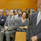 El alcalde durante su declaración, con Bermejo, Enríquez y Cantalapiedra en primera fila-POOL NACHO GALLEGO