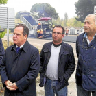 Alfonso Centeno, Pablo Trillo, Alfonso Romo y Luis María Martín ayer, durante la visita a las obras.-EL MUNDO