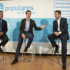El portavoz del Comité de Campaña del PP, Pablo Casado, asiste a la presentación de la página web del candidato a la alcaldía de Burgos, Javier Lacalle. Al acto acude también el presidente provincial, César Rico-Ical