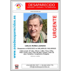 Cartel de búsqueda de Carlos Muñoz Ladrero. SOS Desaparecidos
