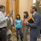 Bustos, Saravia, María Sánchez, Ana Redondo y Óscar Puente tras el pleno celebrado el lunes-Miguel Ángel Santos