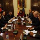 Reunión del pacto antiyihadista este sábado en el ministerio del Interior.-AGUSTÍN CATALÁN