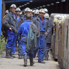 Mineros encerrados en una explotación de Uminsa en Santa Cruz del Sil (León).-ICAL