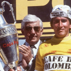 Lucho Herrera, en Madrid, cuando se proclamó campeón de la Vuelta a España, en 1987-EFE