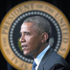 Barack Obame durante su intervención sobre el ébola, el lunes en Washington.-