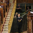 El ministro de Hacienda, Cristóbal Montoro, durante el debate de los Presupuestos en el pleno del Congreso.-/ JUAN MANUEL PRATS