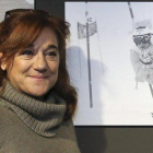 Blanca Fernández Ochoa contempla, en el 2014, una imagen suya de joven esquiando con el equipo olímpico español.-ARCHIVO EFE / BALLESTEROS