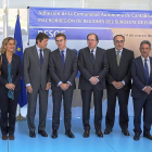 Los presidentes de las regiones que forman la Macrorregión en una foto de familia tras la adhesión de Cantabria.-ICAL
