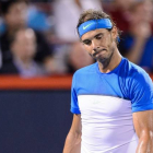 Nadal, durante el partido en el que ha perdido ante Nishikori, este sábado.-AFP