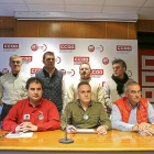 Los miembros del comité de empresa de Lauki con los dirigentes sindicales-ICAL