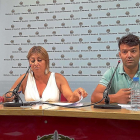Teresa López y José Antonio González Poncela ayer, durante la rueda de prensa en el Palacio de Pimentel.-S. G. C.
