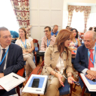 El presidente del CES, Germán Barrios, Silvia Clemente y el Procurador delComún,Javier Amoedo.-ICAL