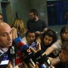 El presidente de la Asociación de Futbolistas Españoles (AFE), Luis Rubiales, atiende a los medios de comunicación.-EFE