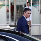 Pedro Sánchez, a su llegada al hospital Quirón Salud Madrid para visitar al rey Juan Carlos.-EFE