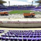 Aspecto de las obras en el estadio José Zorrilla durante su primer día de ejecución.-J.M. LOSTAU