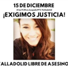 Cartel que llama a acudir a los juzgados este viernes 15 de diciembre para exigir justicia por Esther López. -E.M.