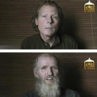 El australiano Timothy Weekes (arriba) y el estadounidense Kevin King, secuestrados por los insurgentes en Afganistán en agosto del 2016.-AP (EL-EMARA)