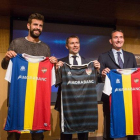 Piqué, durante la presentación del patrocinador del Andorra.-