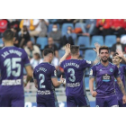 Los jugadores del Real Valladolid celebran el 0-1 de El Yamiq. / LA LIGA