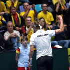 Alexander Zverev, durante su partido de clasificación para la Davis contra el húngaro Gabor Borsos.-EFE / HASAN BRATIC