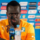 Cheick Tioté, en una rueda de prensa en Brasilia, durante el Mundial del 2014, que disputó con Costa de Marfil.-REUTERS
