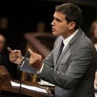 Albert Rivera, durante su intervención desde la tribuna de oradores del Congreso el pasado día 2.-JOSÉ LUIS ROCA
